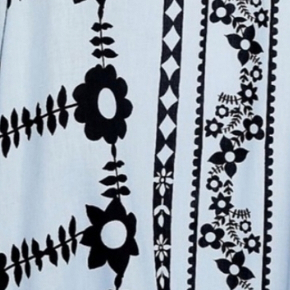 🌸OFFER✨️Free People Keramas Tassel Kimono in Light Floral Blue Black Oversized - Picture 6 of 6